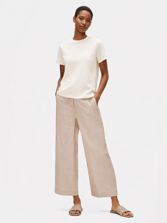 Eileen Fisher Pants - Eileen Fisher Organic Cotton Steel Wide-Leg Pant